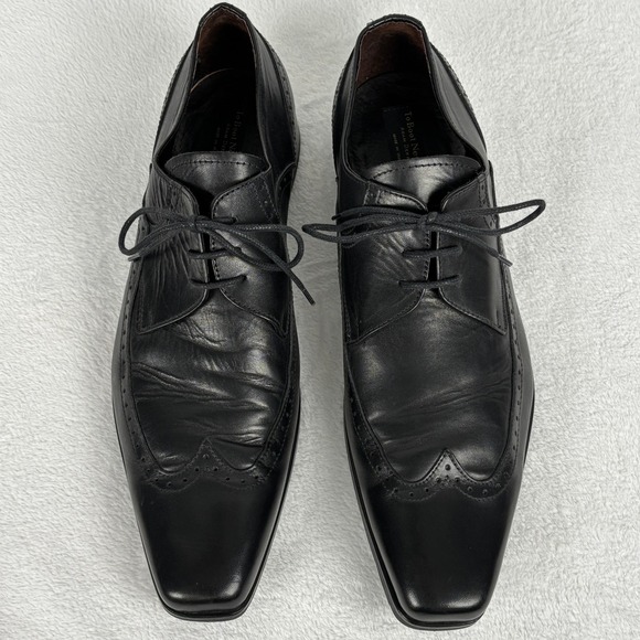 To‎ Boot New York Adam Derrick Black Leather Wingtip Oxford Dress Shoes 13 Italy main image 4